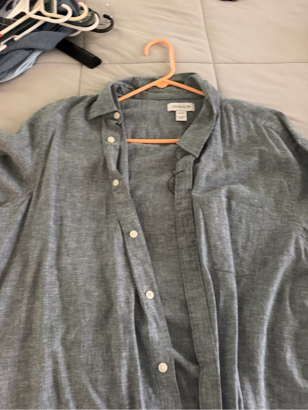 Calvin Klein Men's Grey Button-Up Shirt